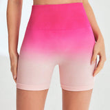 Ombre Eclipse High-Waisted Seamless Shorts - Pink/Peach