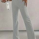 Silver Grey Ribbed Lounge Pants