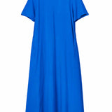 Women's Cotton Lycra Leisure Dress - Blue