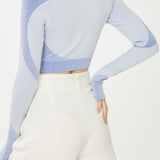 Luxe Textured Crop Jacket - Light Blue