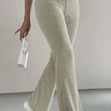 Grey Ribbed Lounge Pants