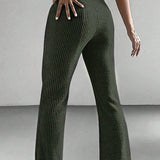 Metallic Grey Ribbed Lounge Pants