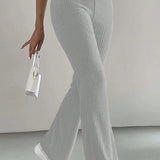 Silver Grey Ribbed Lounge Pants