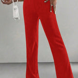 Red Ribbed Lounge Pants