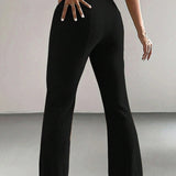 Black Ribbed Lounge Pants