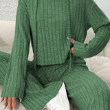 Green Serenity Ribbed Lounge Set