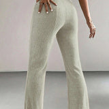 Grey Ribbed Lounge Pants