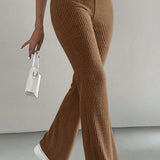 Coffee Tan Ribbed Lounge Pants