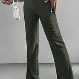 Metallic Grey Ribbed Lounge Pants