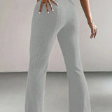 Silver Grey Ribbed Lounge Pants