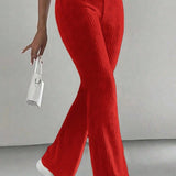 Red Ribbed Lounge Pants