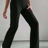 Black Ribbed Lounge Pants