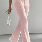 Powder Pink Ribbed Lounge Pants