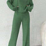 Green Serenity Ribbed Lounge Set