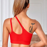 Scarlet Asymmetry Sports Bra - Red