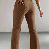 Coffee Tan Ribbed Lounge Pants