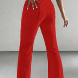 Red Ribbed Lounge Pants