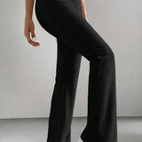 Black Ribbed Lounge Pants