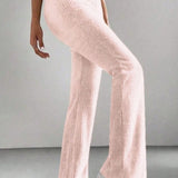 Powder Pink Ribbed Lounge Pants