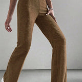 Coffee Tan Ribbed Lounge Pants