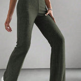 Metallic Grey Ribbed Lounge Pants