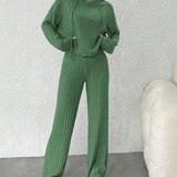 Green Serenity Ribbed Lounge Set