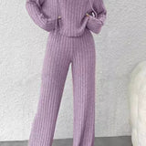 Lilac Serenity Ribbed Lounge Set