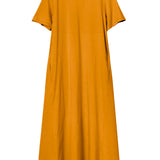 Women's Cotton Lycra Leisure Dress - Mustard