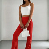 Red Ribbed Lounge Pants