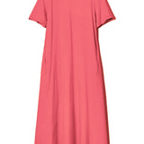 Women's Cotton Lycra Leisure Dress - Salmon Pink