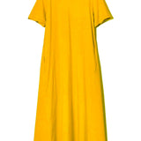 Women's Cotton Lycra Leisure Dress - Yellow