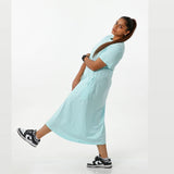 Women's Cotton Lycra Leisure Dress - Aqua