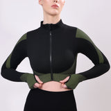 Luxe Textured Crop Jacket - Green