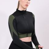 Luxe Textured Crop Jacket - Green