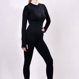 Elevate Zip-Front Active Jumpsuit - Black