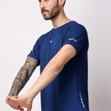 Apex Men's Workout Tee - Navy Blue